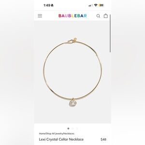 BaubleBar Gold Necklace with Clear Crystal Pendant